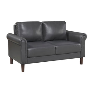 Frances Faux Leather Living Room Loveseat