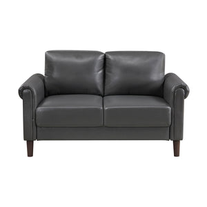 Frances Faux Leather Living Room Loveseat