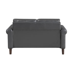 Frances Faux Leather Living Room Loveseat
