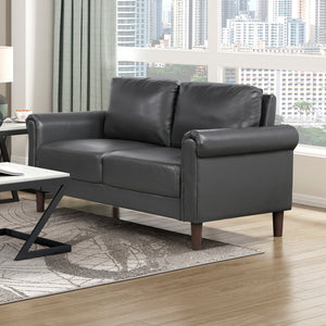 Frances Faux Leather Living Room Loveseat