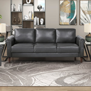 Frances Faux Leather Living Room Sofa