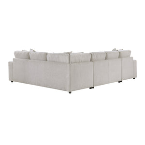 Marseille Chenille Fabric 3-Piece Sectional with Pull-out Bed and Hidden Storage
