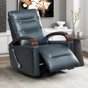 Meredith Faux Leather Manual Swivel Glider Reclining Chair