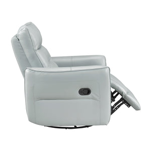 Esther Leather Match Manual Swivel Glider Reclining Chair