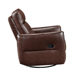 Esther Leather Match Manual Swivel Glider Reclining Chair