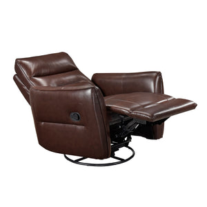 Esther Leather Match Manual Swivel Glider Reclining Chair