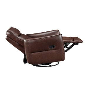 Esther Leather Match Manual Swivel Glider Reclining Chair