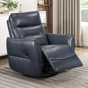 Esther Leather Match Manual Swivel Glider Reclining Chair