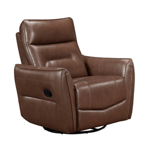 Esther Leather Match Manual Swivel Glider Reclining Chair