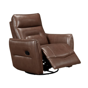 Esther Leather Match Manual Swivel Glider Reclining Chair