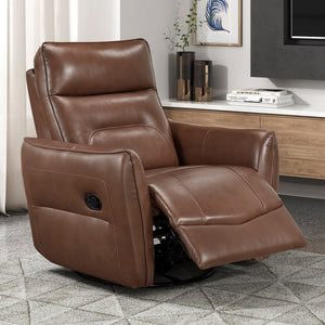 Esther Leather Match Manual Swivel Glider Reclining Chair