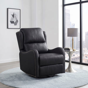 Juna Leather Match Swivel Glider Reclining Chair
