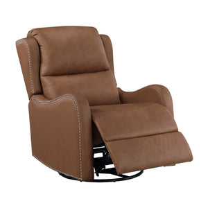 Juna Leather Match Swivel Glider Reclining Chair