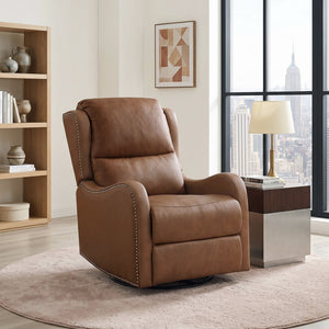 Juna Leather Match Swivel Glider Reclining Chair