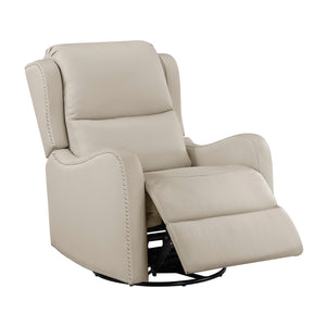 Juna Leather Match Swivel Glider Reclining Chair