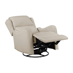 Juna Leather Match Swivel Glider Reclining Chair