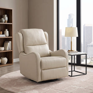 Juna Leather Match Swivel Glider Reclining Chair