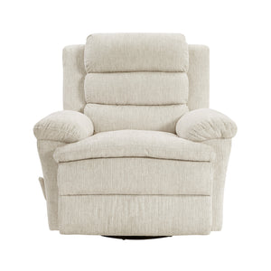 Audra Textured Microfiber Manual Swivel Glider Reclining Chair