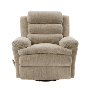 Audra Textured Microfiber Manual Swivel Glider Reclining Chair