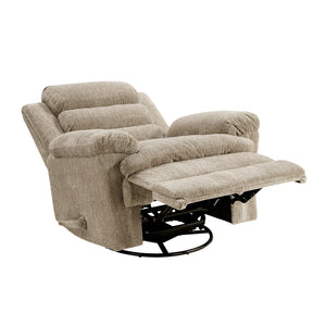 Audra Textured Microfiber Manual Swivel Glider Reclining Chair
