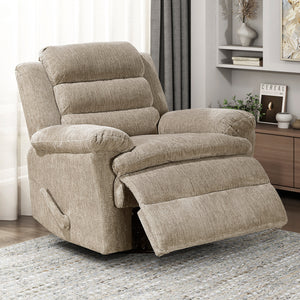 Audra Textured Microfiber Manual Swivel Glider Reclining Chair