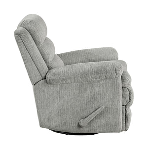 Audra Textured Microfiber Manual Swivel Glider Reclining Chair