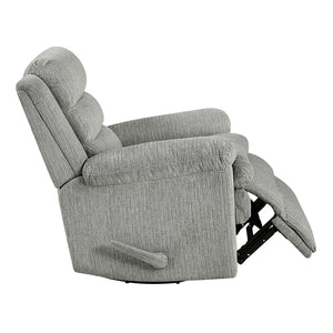Audra Textured Microfiber Manual Swivel Glider Reclining Chair