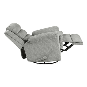 Audra Textured Microfiber Manual Swivel Glider Reclining Chair