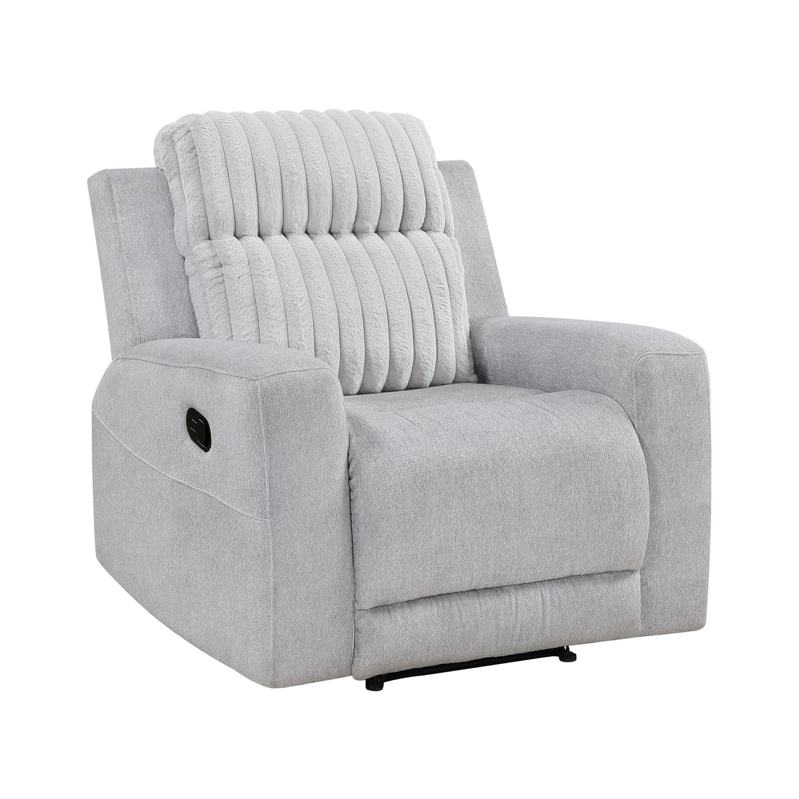 Curtis Textured Microfiber and Corduroy Fabrics Manual Reclining Chair