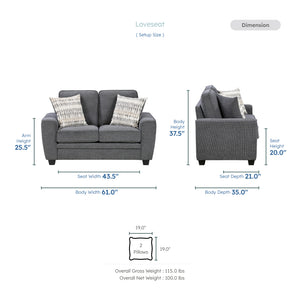 Evermont Chenille Living Room Loveseat