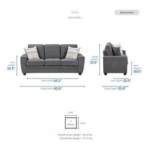 Evermont Chenille Living Room Sofa
