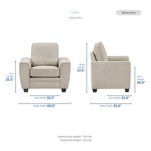 Evermont Chenille Living Room Chair