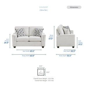 Bellavue Chenille Living Room Loveseat
