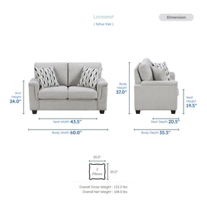 Bellavue Chenille 2-Piece Living Room Set