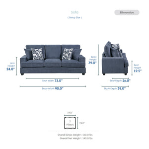 Veritas Chenille Living Room Sofa