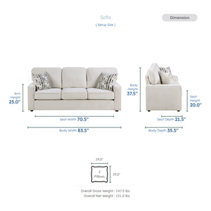 Worchester Chenille Living Room Sofa