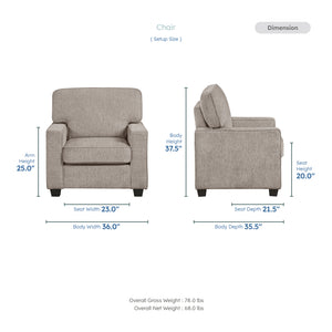 Worchester Chenille Living Room Chair