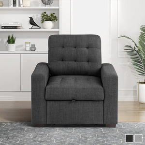 Miles Fabric Chair with Pull-out Ottoman