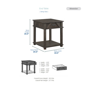Varlet Wood End Table