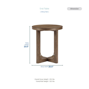 Aitana Wood Round End Table