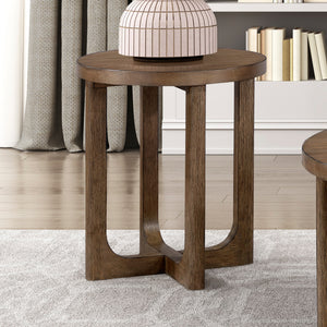 Aitana Wood Round End Table