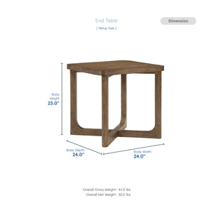 Aitana Wood Square End Table