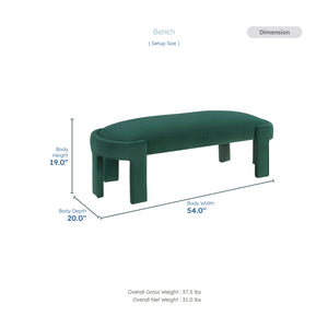 Revere Velvet Fabric Bench