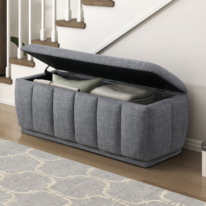 Odessa Textured Fabric Storage Bench