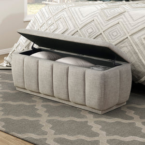 Odessa Textured Fabric Storage Bench