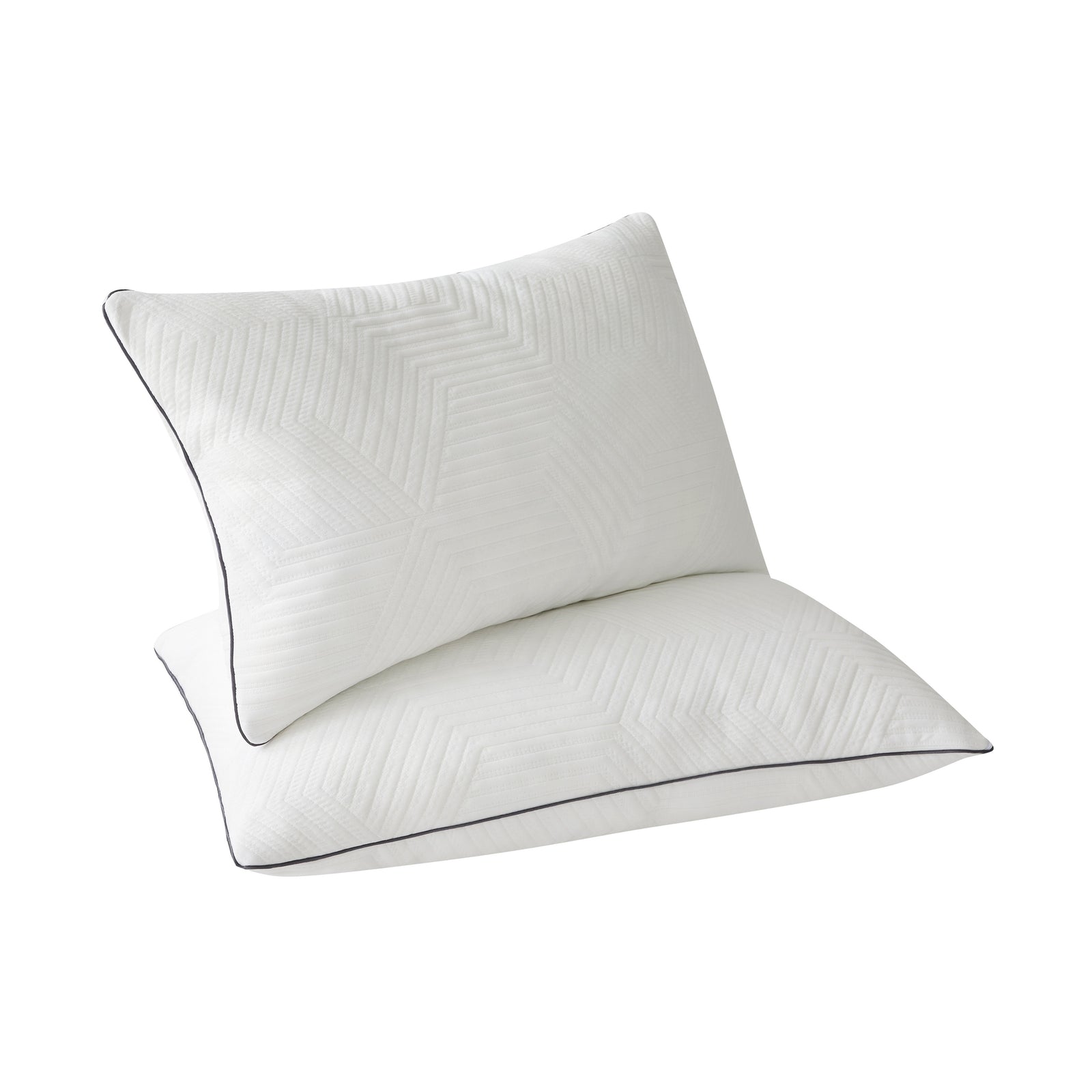 Ellavon Textured Fabric King Size Shredded Memory Foam Pillow (2-Piece/Box)