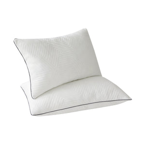 Ellavon Textured Fabric King Size Shredded Memory Foam Pillow (2-Piece/Box)