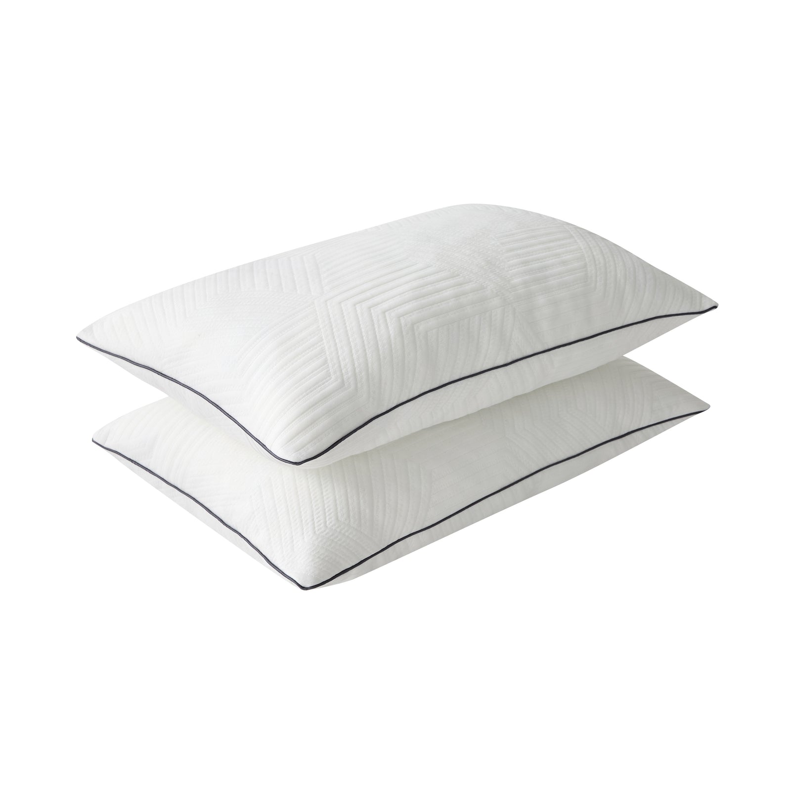 Ellavon Textured Fabric King Size Shredded Memory Foam Pillow (2-Piece/Box)