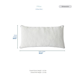 Ellavon Textured Fabric King Size Shredded Memory Foam Pillow (2-Piece/Box)