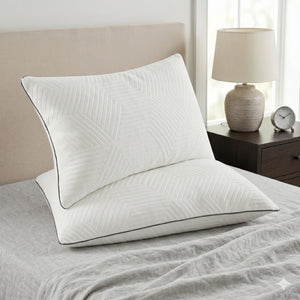 Ellavon Textured Fabric King Size Shredded Memory Foam Pillow (2-Piece/Box)